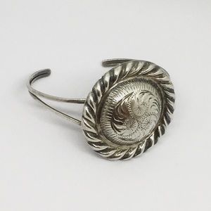 Vintage Western Sterling Silver Concho Bracelet